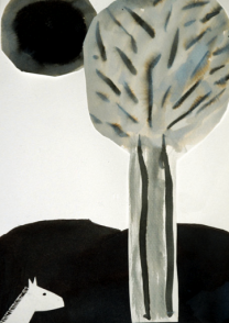 Encre de Chine et papier découpé