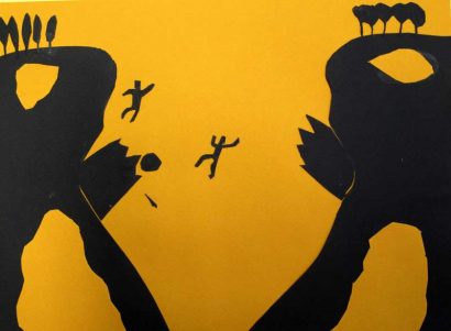 Conte mythologique, papier découpé