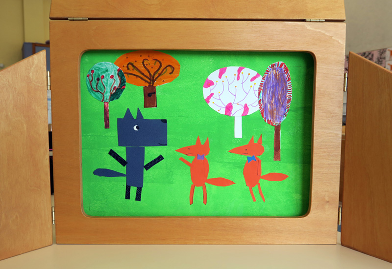 formation kamishibaï 6 Illustration en papier découpé dans un butaï