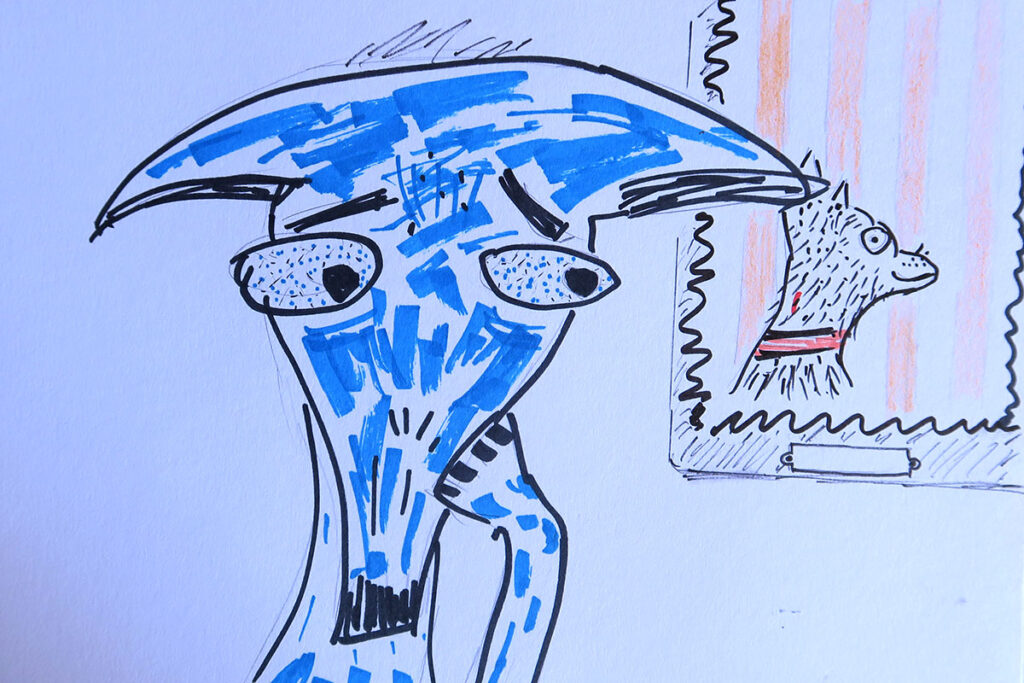 Illustration d'un chien inquiet